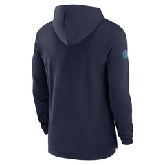 Tennessee Titans 2024/25 Sideline Performance Long Sleeve Hoodie T-Shirt - Navy Hoodies