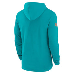 Miami Dolphins 2024/25 Sideline Performance Long Sleeve Hoodie T-Shirt - Aqua Hoodies