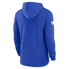Los Angeles Rams 2024/25 Sideline Performance Long Sleeve Hoodie T-Shirt - Royal Hoodies