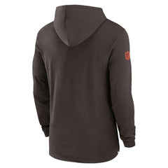 Cleveland Browns 2024/25 Sideline Performance Long Sleeve Hoodie T-Shirt - Brown Hoodies