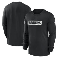 Las Vegas Raiders Sideline Player Performance Long Sleeve T-Shirt - Black T-shirts