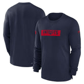 New England Patriots Sideline Player Performance Long Sleeve T-Shirt - Navy T-shirts