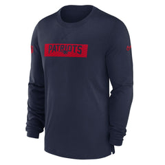 New England Patriots Sideline Player Performance Long Sleeve T-Shirt - Navy T-shirts