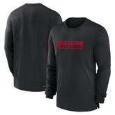 Atlanta Falcons Sideline Player Performance Long Sleeve T-Shirt - Black T-shirts