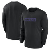Baltimore Ravens Sideline Player Performance Long Sleeve T-Shirt - Black T-shirts