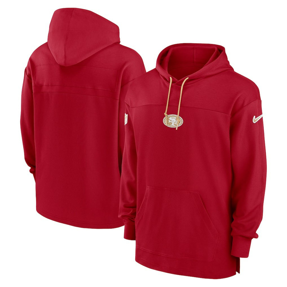 San Francisco 49ers Sideline Jersey Performance Pullover Hoodie - Scarlet Jerseys