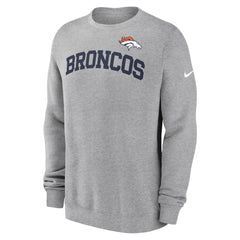 Denver Broncos Club Pullover Sweatshirt - Heather Gray Pullover
