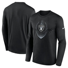 Las Vegas Raiders Icon Legend Performance Long Sleeve T-Shirt - Black T-shirts