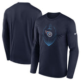 Tennessee Titans Icon Legend Performance Long Sleeve T-Shirt - Navy T-shirts