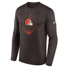 Cleveland Browns Icon Legend Performance Long Sleeve T-Shirt - Brown T-shirts