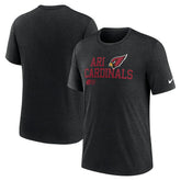 Arizona Cardinals Overlap Lockup Tri-Blend T-Shirt - Black T-shirts