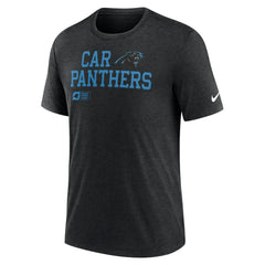 Carolina Panthers Overlap Lockup Tri-Blend T-Shirt - Black T-shirts