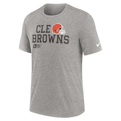 Cleveland Browns Overlap Lockup Tri-Blend T-Shirt - Heather Gray T-shirts