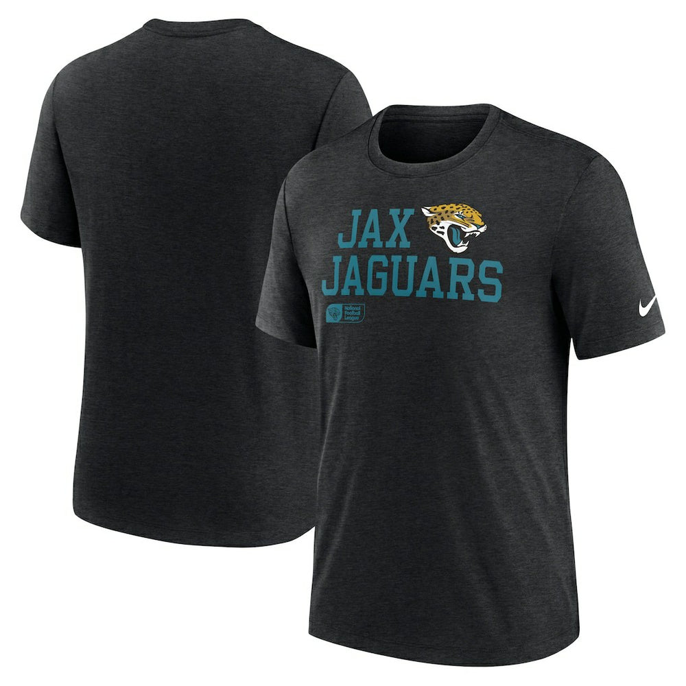 Jacksonville Jaguars Overlap Lockup Tri-Blend T-Shirt - Black T-shirts