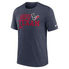 Houston Texans Overlap Lockup Tri-Blend T-Shirt - Navy T-shirts