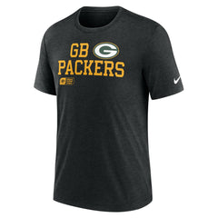 Green Bay Packers Overlap Lockup Tri-Blend T-Shirt - Black T-shirts