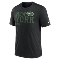 New York Jets Overlap Lockup Tri-Blend T-Shirt - Black T-shirts