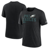 Philadelphia Eagles Overlap Lockup Tri-Blend T-Shirt - Black T-shirts