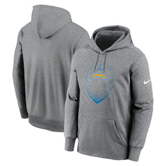 Los Angeles Chargers Icon Performance Pullover Hoodie - Heather Gray Hoodies