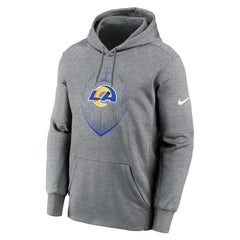 Los Angeles Rams Icon Performance Pullover Hoodie - Heather Gray Hoodies