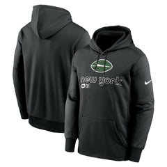 New York Jets Performance Pullover Hoodie - Black Hoodies