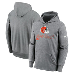 Cleveland Browns Performance Pullover Hoodie - Heather Gray Hoodies