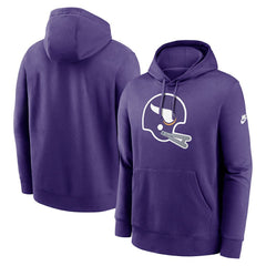 Minnesota Vikings Rewind Club Logo Pullover Hoodie - Purple Hoodies