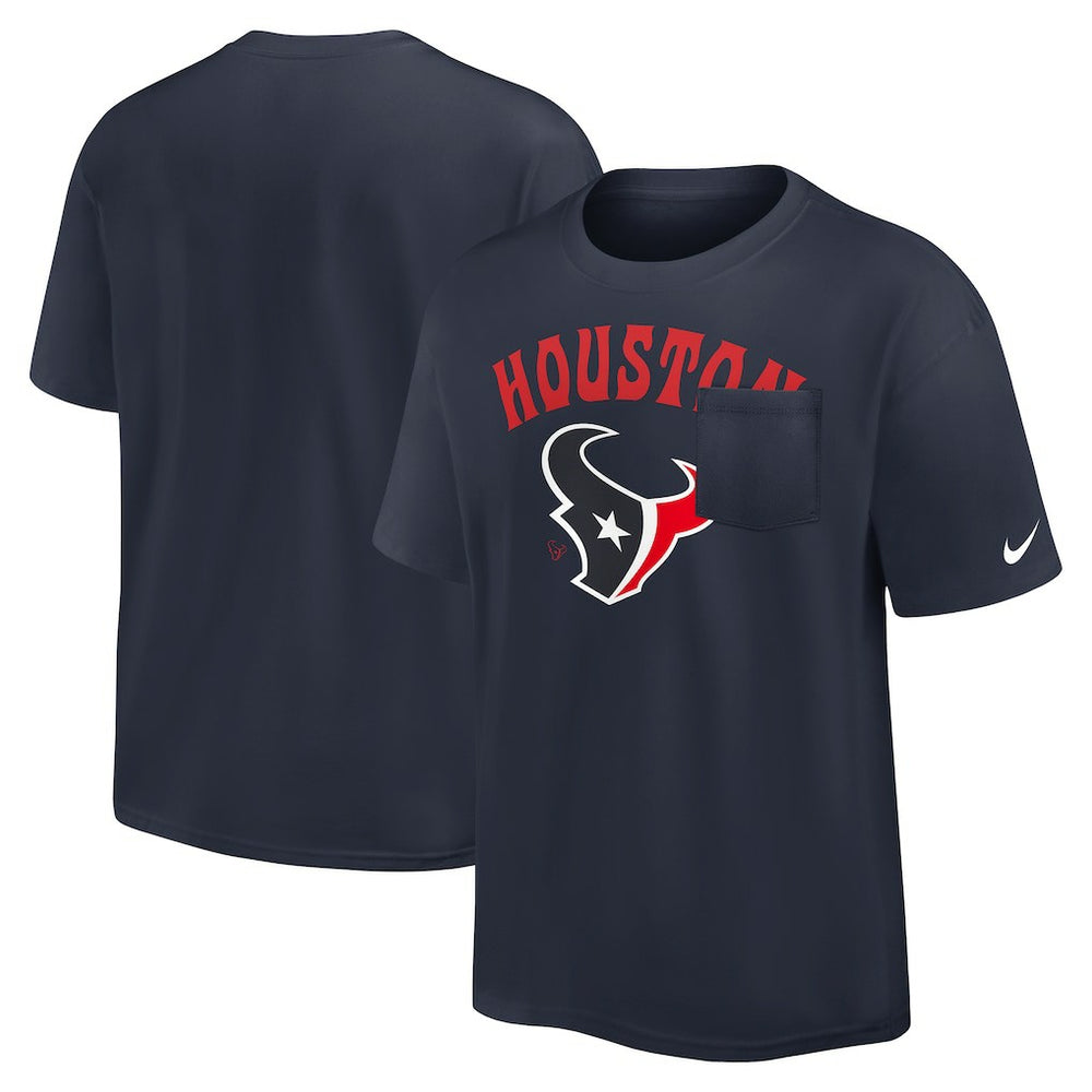Houston Texans Rewind Heavy Max90 Pocket T-Shirt - Navy T-shirts