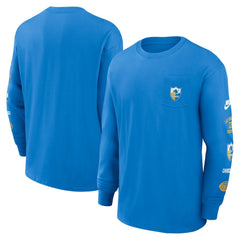 Los Angeles Chargers Rewind Heavy Max90 Pocket Long Sleeve T-Shirt - Powder Blue T-shirts