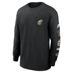 New Orleans Saints Rewind Heavy Max90 Pocket Long Sleeve T-Shirt - Black T-shirts