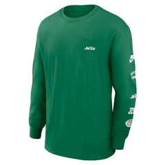 New York Jets Rewind Heavy Max90 Pocket Long Sleeve T-Shirt - Green T-shirts