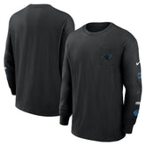 Carolina Panthers Rewind Heavy Max90 Pocket Long Sleeve T-Shirt - Black T-shirts