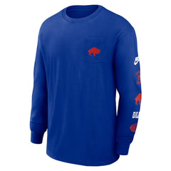 Buffalo Bills Rewind Heavy Max90 Pocket Long Sleeve T-Shirt - Royal T-shirts