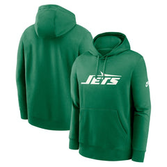 New York Jets Big & Tall Club Logo Pullover Hoodie - Green Hoodies
