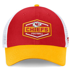 Kansas City Chiefs Bench Trucker Adjustable Hat - Red/Gold Hats
