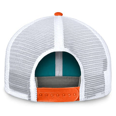 Miami Dolphins Bench Trucker Adjustable Hat - Aqua/Orange Hats