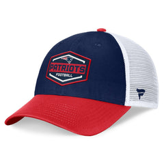 New England Patriots Bench Trucker Adjustable Hat - Navy/Red Hats