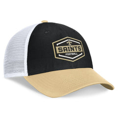New Orleans Saints Bench Trucker Adjustable Hat - Black/Gold Hats