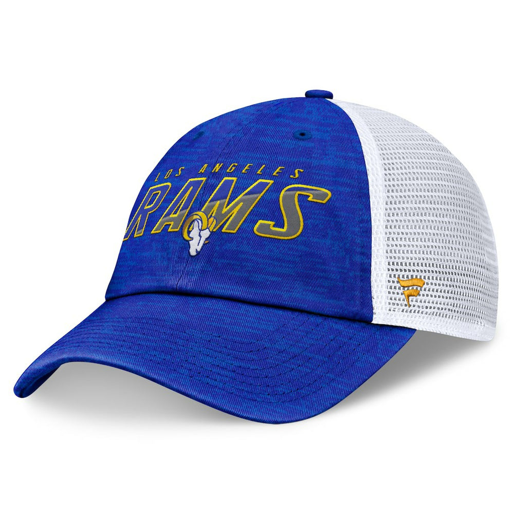 Los Angeles Rams Challenge Trucker Adjustable Hat - Heather Royal Hats