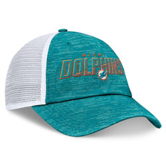 Miami Dolphins Challenge Trucker Adjustable Hat - Heather Aqua Hats