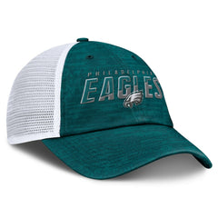 Philadelphia Eagles Challenge Trucker Adjustable Hat - Heather Midnight Green Hats