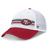 San Francisco 49ers Flawless Stripe Adjustable Hat - White/Scarlet Hats