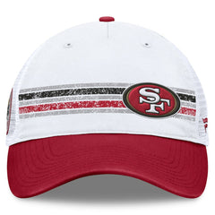 San Francisco 49ers Flawless Stripe Adjustable Hat - White/Scarlet Hats