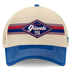 New York Giants Diamond Stripe Trucker Adjustable Hat - Natural/Royal Hats