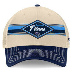 Tennessee Titans Diamond Stripe Trucker Adjustable Hat - Natural/Navy Hats