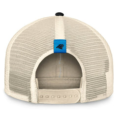Carolina Panthers Diamond Stripe Trucker Adjustable Hat - Natural/Black Hats