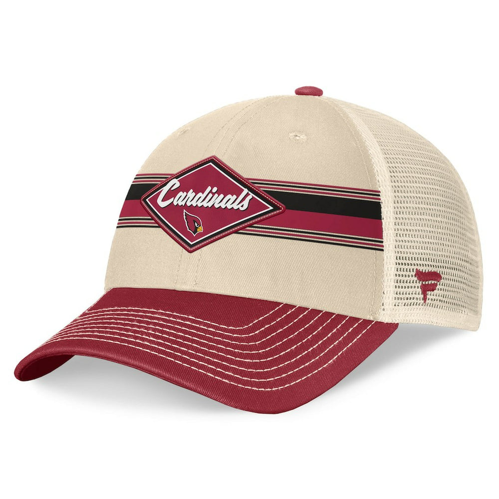 Arizona Cardinals Diamond Stripe Trucker Adjustable Hat - Natural/Cardinal Hats