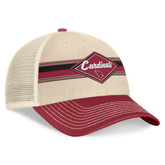 Arizona Cardinals Diamond Stripe Trucker Adjustable Hat - Natural/Cardinal Hats