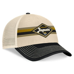 Jacksonville Jaguars Diamond Stripe Trucker Adjustable Hat - Natural/Black Hats