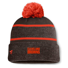 Cleveland Browns Holding Cuffed Knit Hat with Pom - Brown Hats